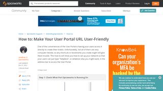 
                            11. Make Your User Portal URL User-Friendly - Extending Spiceworks ...