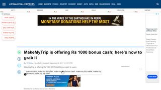 
                            5. MakeMyTrip is offering Rs 1000 bonus cash; here's how to grab it ...