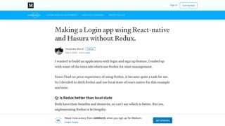 
                            11. Making a Login app using React-native and Hasura without Redux.