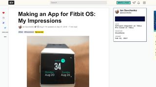 
                            12. Making an App for Fitbit OS: My Impressions - DEV Community