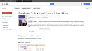 
                            9. Making Europe: The Story of the West, Volume II: Since 1550 - Rezultati Google Books