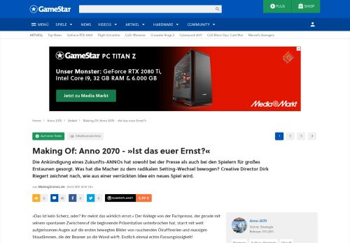 
                            13. Making Of: Anno 2070 - »Ist das euer Ernst?« - GameStar