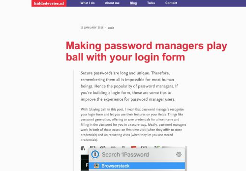 
                            5. Making password managers play ball with your login form