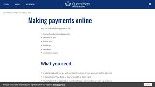 
                            8. Making payments online - Queen Mary University of London