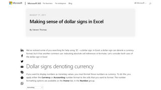
                            4. Making sense of dollar signs in Excel - Microsoft 365 Blog