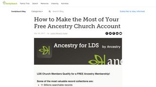
                            10. Making the Most of Your Free Ancestry LDS Account - FamilySearch