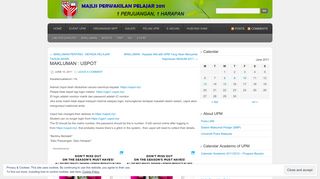 
                            10. MAKLUMAN : USPOT | MPP UPM 2011