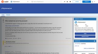 
                            2. MAL locked me out of my account : MyAnimeList - Reddit