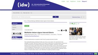 
                            12. MalAtelier bekam eigene Internet-Galerie - IDW Online