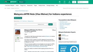 
                            12. Malaysia eNTRI Note (Visa Waiver) for Indians experience ...