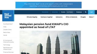 
                            12. Malaysia: KWAP No.2 appointed to head LTAT - DealStreetAsia