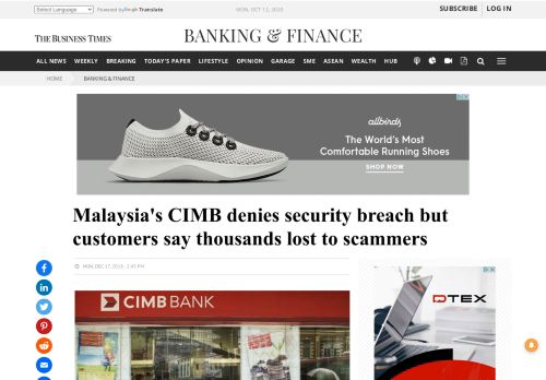 
                            10. Malaysia's CIMB denies security breach but customers say ...