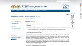 
                            7. Malaysia's Tourist Refund Scheme - RMCD - GST