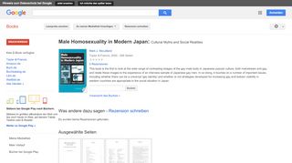 
                            9. Male Homosexuality in Modern Japan: Cultural Myths and Social ... - Google Books-Ergebnisseite
