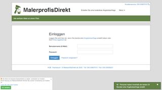 
                            10. MalerprofisDirekt - Einloggen