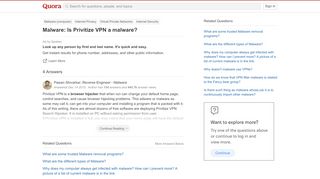 
                            7. Malware: Is Privitize VPN a malware? - Quora
