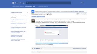 
                            5. Malware problem during login. | Comunidade de Ajuda do Facebook ...