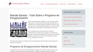 
                            10. Mamãe Sarada - Tudo Sobre o Programa de Emagrecimento!