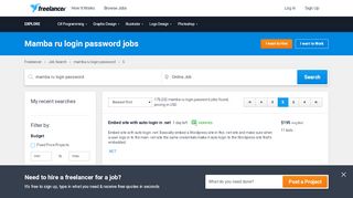 
                            10. Mamba ru login password Jobs, Employment | Freelancer