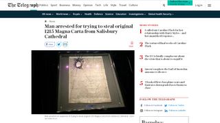 
                            9. Man arrested for trying to steal original 1215 Magna Carta from ...