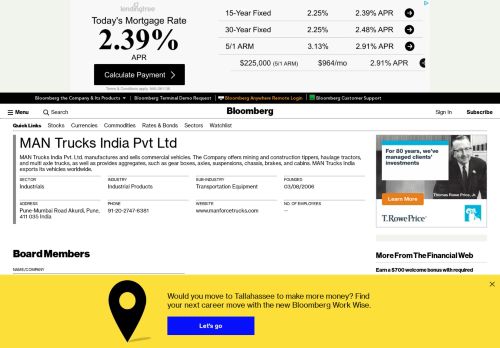 
                            8. MAN Trucks India Pvt. Ltd.: Private Company Information - Bloomberg