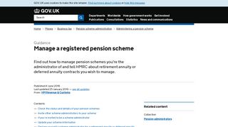 
                            8. Manage a registered pension scheme - GOV.UK