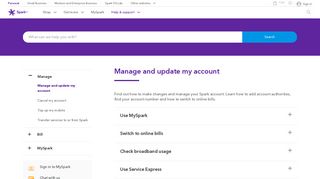 
                            8. Manage and update my account | Spark NZ