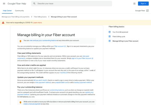
                            7. Manage billing in your Fiber account - Google Fiber Help