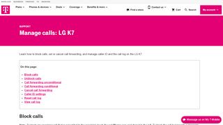 
                            9. Manage calls: LG K7 | T-Mobile Support