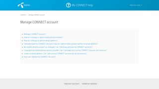 
                            8. Manage CONNECT account – CONNECT