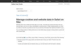 
                            4. Manage cookies and website data in Safari on Mac - Apple Support