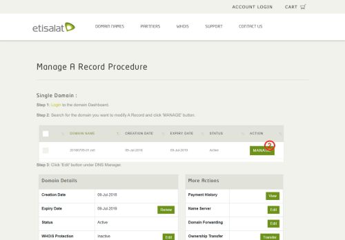 
                            6. Manage DNS Hosting Procedure - Etisalat Domains Storefront ...