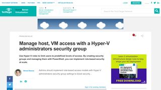 
                            2. Manage host, VM access with a Hyper-V administrators security group