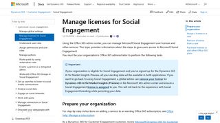 
                            6. Manage licenses for Social Engagement | Microsoft Docs