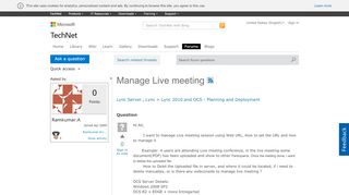 
                            5. Manage Live meeting - Microsoft