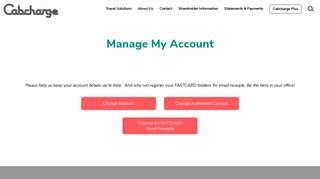 
                            6. Manage My Account - Cabcharge - Taxi cab charge card providers