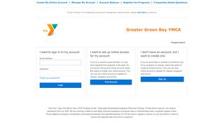 
                            7. Manage My Account Login › Greater Green Bay YMCA