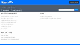 
                            4. Manage My Account – Stan Support
