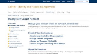 
                            2. Manage My CalNet Account | CalNet - Identity and Access Management