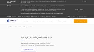 
                            6. Manage my investment | Savings and investments | Zurich