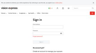 
                            1. Manage my lenses - Vision Express
