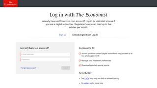 
                            1. Manage my subscription - The Economist