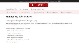 
                            7. Manage My Subscription - The Week Magazine