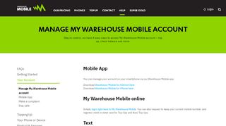 
                            2. Manage My Warehouse Mobile account | Warehouse Mobile