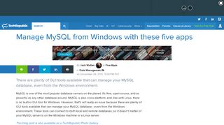 
                            4. Manage MySQL from Windows with these five apps - News, Tips, and ...