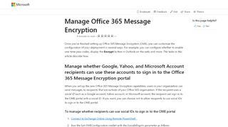 
                            8. Manage Office 365 Message Encryption | Microsoft Docs