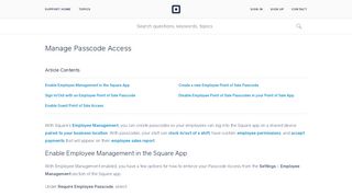 
                            6. Manage Passcode Access | Square Support Centre - CA