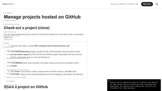 
                            11. Manage projects hosted on GitHub - Help | CLion - JetBrains