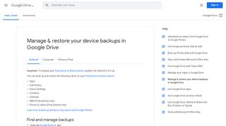 
                            11. Manage & restore your device backups in Google Drive - Android ...