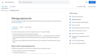 
                            12. Manage saved passwords - Computer - Chromebook Help
